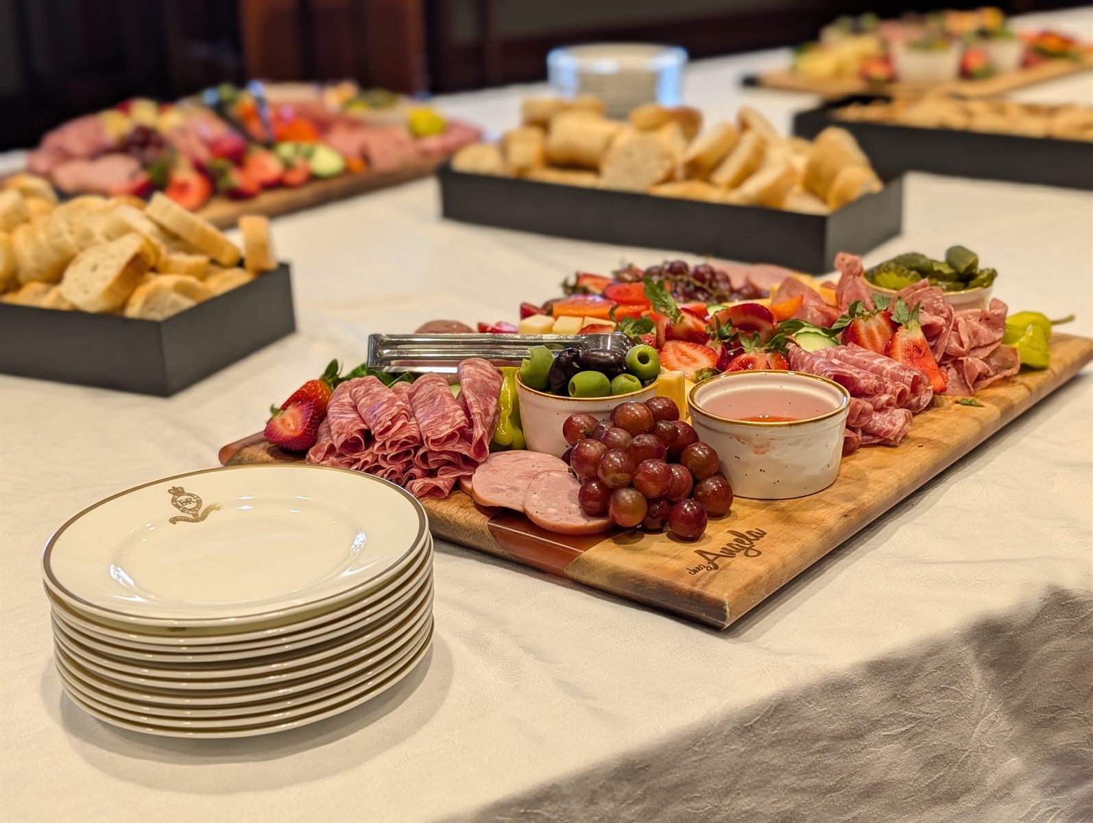 A catered celebration spread