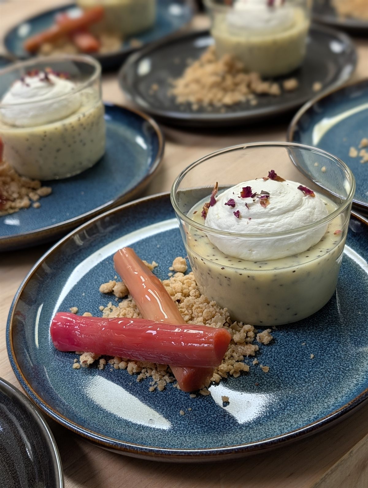 A plated dessert course for a private dinner