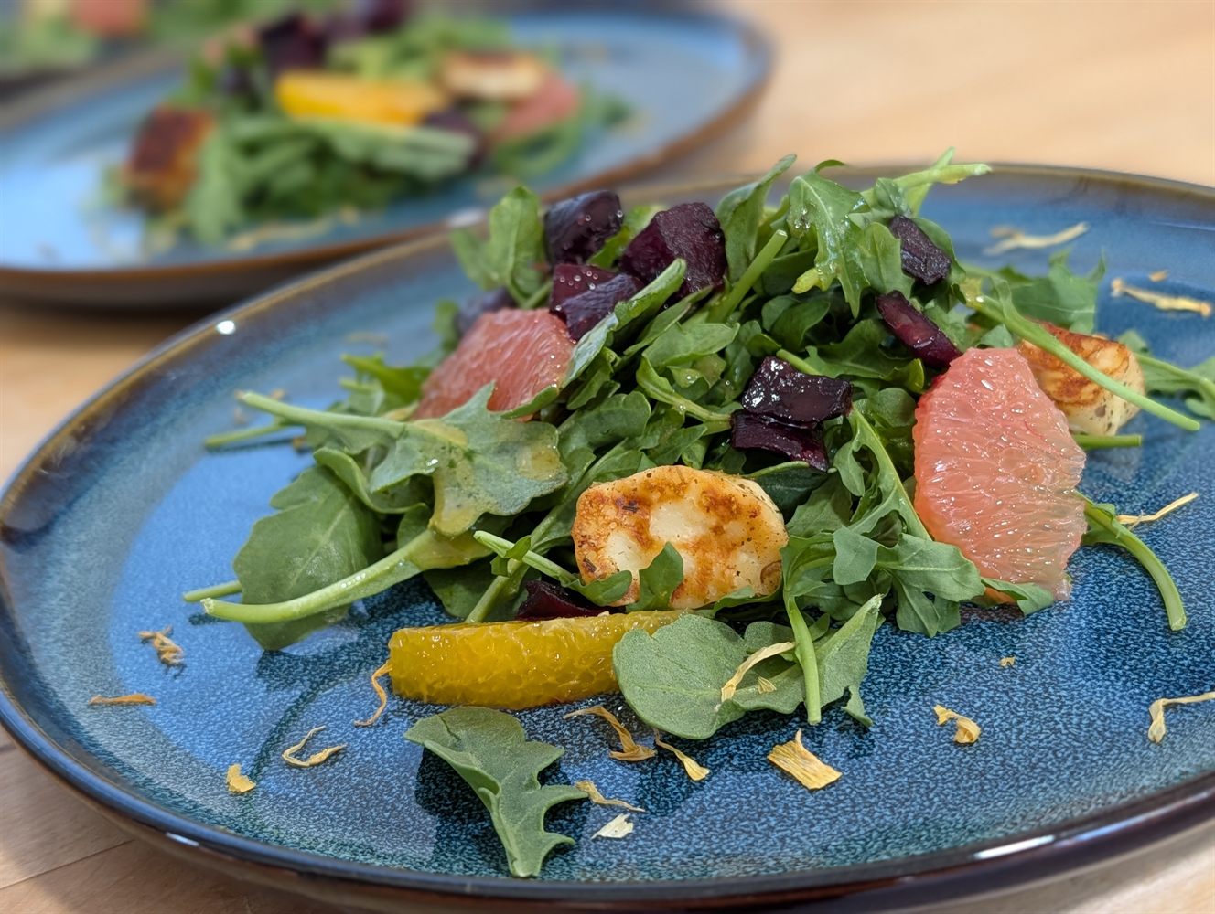 A plated private dinner course